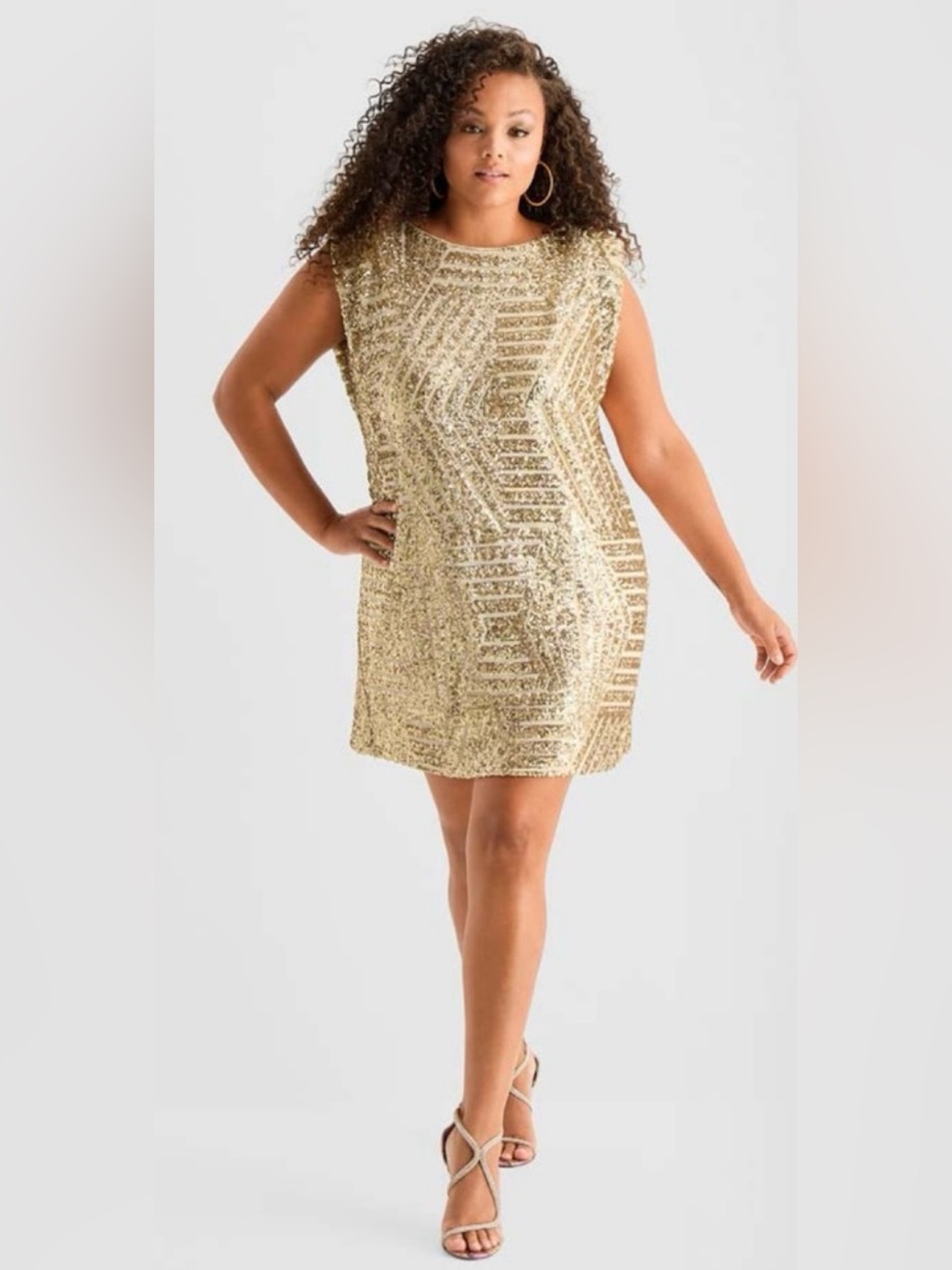 NWT Mackie Bob Mackie Plus Size V-Back Sequin Dress Sz 20